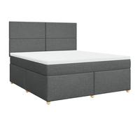 QJBSAVVA Lit Sommier 180x200cm Gris Foncé avec Matelas et Surmatelas