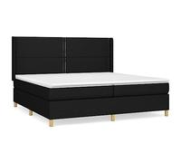 QJBSAVVA Lit Sommier avec Matelas et Surmatelas Noir 200x200 cm