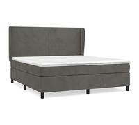 QJBSAVVA Lit Sommier Velours 160x200 cm avec Matelas et Surmatelas Gris | Lit complet avec tête de lit réglable pour un confort optimal dans votre chambre ou suite parentale.