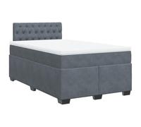 QJBSAVVA Lit Sommier Velours Gris Foncé 120x200 cm avec Matelas