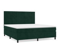 QJBSAVVA Lit Sommier Velours Vert Foncé 180x200 cm avec Matelas