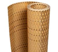 QJBSAVVA Lot de 10 Brise-Vue de Balcon 255x19cm Paravent en Résine Tressée Aspect Rotin Marron Clair Bande de Clôture Occultant pour Jardin Terrasse et Rambarde