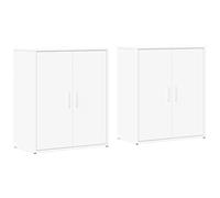 QJBSAVVA Lot de 2 buffets blancs - 60 x 31 x 70 cm - Commode en bois - Buffet moderne avec beaucoup d'espace de rangement - Armoire d'appoint robuste pour salon, couloir et bureau - Charge maximale