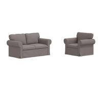 QJBSAVVA Lot de 2 canapés d'angle modulaires en tissu taupe pour salon et chambre à coucher Design ergonomique avec structure en métal 155 x 82 x 80 cm et 95 x 82 x 80 cm