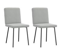 QJBSAVVA Lot de 2 Chaises de Salle à Manger en Velours Gris Clair, Chaise Rembourrée Design Moderne avec Pieds en Métal et Bois pour Cuisine, Salon et Salle de Séjour, 45x54x83 cm
