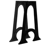 QJBSAVVA Lot de 2 Pieds de Table de Salle à Manger en Fonte Style Antique Industriel, Piètements avec Cadre en A et Base Voûtée pour Plateau en Bois ou Métal, 61 x 72 cm