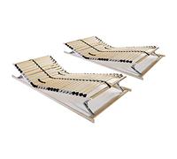 QJBSAVVA Lot de 2 Sommiers à Lattes 70x200 cm Réglables Tête et Pieds