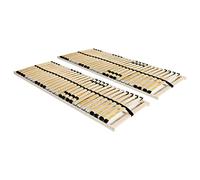 QJBSAVVA Lot de 2 Sommiers à Lattes 80x200 cm en Hêtre et Bouleau