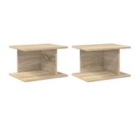 QJBSAVVA Lot de 2 tables de chevet en chêne Sonoma - 40 x 30 x 25 cm - Table de chevet moderne en bois - Console de chevet rectangulaire et table d'appoint pour chambre à coucher et salon