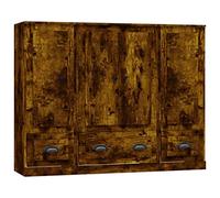 QJBSAVVA Lot de 3 Buffets Chêne Fumé Meuble de Rangement en Bois d'Ingénierie Enfilade Moderne et Armoire de Salon Salle à Manger Entrée 132 x 35,5 x 103,5 cm