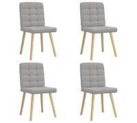 QJBSAVVA Lot de 4 Chaises de Salle à Manger Gris Nuage, Chaises de Table en Tissu Rembourré avec Pieds Robustes en Métal et Bois pour Cuisine, Salon et Séjour Moderne