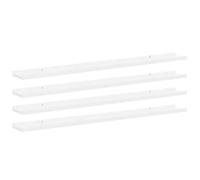 QJBSAVVA Lot de 4 Étagères Murales en MDF Blanc Brillant, Étagères Flottantes Modernes 100x9x3 cm pour Décoration Salon, Chambre et Bureau, Présentoir Mural Élégant pour Livres et Photos