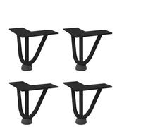 QJBSAVVA Lot de 4 Pieds de Table en Épingle à Cheveux Noir 10 cm, Pieds de Table Basse en Acier Massif Thermolaqué avec Niveleurs de Pieds et Vis de Montage pour Meubles