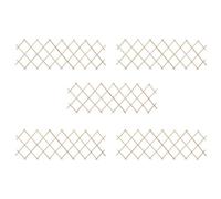 QJBSAVVA Lot de 5 Clôtures en Treillis Bois de Sapin Extensible 180x60 cm, Barrière de Jardin Rétractable pour Plantes Grimpantes, Décoration de Parterre et Brise-Vue Extérieur