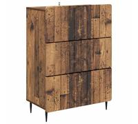 QJBSAVVA Meuble à Tiroirs Moderne Bois Ancien, Commode de Rangement avec 3 Tiroirs et Pieds en Métal, Buffet Bas Rectangulaire pour Salon, Bureau et Entrée, 66 x 34,5 x 92 cm