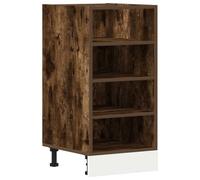 QJBSAVVA Meuble Bas de Cuisine Riga, Armoire de Rangement de Plancher en Bois d'Ingénierie, Caisson de Cuisine avec Pieds Réglables, Chêne Fumé, 40 x 44,5 x 81,5 cm