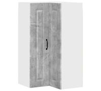 QJBSAVVA Meuble d'angle de Cuisine Kalmar, Armoire de Cuisine Murale en Bois d'Ingénierie, Buffet Suspendu avec Grand Espace de Rangement, Gris Béton, 57 x 57 x 100 cm