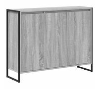 QJBSAVVA Meuble d'appoint Gris Sonoma 96,5x30x75 cm, Buffet de Salon en Bois d'ingénierie, Commode avec 3 Portes, Cabinet de Rangement Industriel pour Séjour, Couloir et Entrée