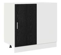 QJBSAVVA Meuble de Cuisine d'angle Chêne Noir, Buffet Bas de Rangement en Bois d'Ingénierie avec 1 Porte, Placard Moderne pour Optimisation de l'espace, 86 x 46 x 81,5 cm