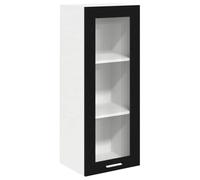 QJBSAVVA Meuble de Cuisine Suspendu en Bois d'Ingénierie, Armoire Murale Haute avec 1 Porte pour Rangement Cuisine, Placard d'angle Moderne, Chêne Noir, 40 x 31 x 100 cm