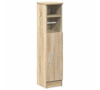 QJBSAVVA Meuble de Salle de Bain avec Porte-Rouleau Papier, Colonne de Rangement WC Étroite en Bois d'Ingénierie, Armoire Gain de Place, Chêne Sonoma, 20,5 x 22 x 90 cm