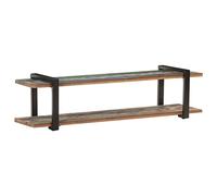 QJBSAVVA Meuble TV 160x40x40 cm en Bois de Récupération Massif Style Industriel avec Pieds en Fer et Étagère de Rangement pour Salon Table Basse Buffet Bahut Finition Couleurs Mélangées