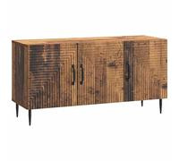 QJBSAVVA Meuble TV Bas Style Vintage en Bois d'Ingénierie, Buffet de Salon avec Compartiments de Rangement et Pieds en Métal, Console Multimédia pour Téléviseur, 99 x 34,5 x 50 cm, Bois Ancien