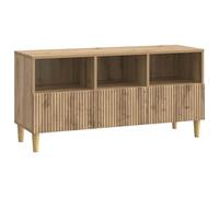 QJBSAVVA Meuble TV Chêne Artisanal, Support Multimédia en Bois d'Ingénierie avec 3 Tiroirs, Buffet Bas Design Vintage pour Salon et Bureau, Table de Télévision Stable 102x34,5x50 cm