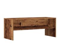 QJBSAVVA Meuble TV en Bois d'Ingénierie, Banc TV avec Grand Espace de Rangement pour Salon et Chambre, Support de Télévision Robuste Style Industriel Vieux Bois, 100x40x40 cm