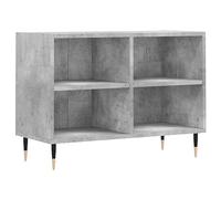QJBSAVVA Meuble TV Gris Béton 69,5x30x50 cm en Bois d'Ingénierie, Buffet TV Design Industriel avec 4 Compartiments et Pieds en Fer pour Salon et Chambre, Meuble de Rangement Bas Stable