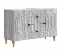 QJBSAVVA Meuble TV Gris Sonoma 89x34,5x60 cm en Bois d'Ingénierie avec 2 Tiroirs et 2 Portes - Buffet Bas Moderne et Élégant pour Salon, Séjour et Salle à Manger