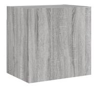 QJBSAVVA Meuble TV Mural Armoire de Salon Suspendue, Support TV Flottant avec Compartiment de Rangement, Table de Chevet Murale en Bois d'Ingénierie, Sonoma Gris, 40,5x30x40 cm
