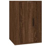 QJBSAVVA Meuble TV Mural en Bois d'Ingénierie Chêne Marron 40x34,5x60 cm, Armoire de Rangement Suspendue avec Compartiments et Porte Réversible, Petit Meuble Média Design pour Salon ou Chambre