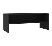 QJBSAVVA Meuble TV Noir 100x40x40 cm en Bois d'Ingénierie, Support TV avec Compartiment Ouvert pour Salon et Chambre, Banc TV Robuste pour Appareils Multimédia et Consoles de Jeux