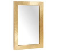 QJBSAVVA Miroir de Salle de Bain Rectangulaire Noir et Or 50 x 2,5 x 70 cm, Grand Miroir Mural Moderne en Bois de Manguier Massif pour Entrée, Salon et Cabinet de Toilette