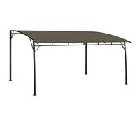 QJBSAVVA Pergola - Tonnelle de 4 x 3 m avec cadre de toit en métal et auvent en tissu - Grande auvent de terrasse pour jardin et terrasse - Stable et moderne - Taupe