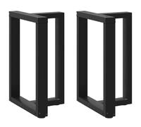 QJBSAVVA Pieds de Table à Manger en T, Lot de 2 Pieds de Table Métal Acier Thermolaqué Noir, 60 x 35 x (72-73) cm, Pied de Bureau Robuste pour Plan de Travail avec Patins Réglables