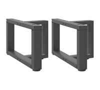 QJBSAVVA Pieds de Table Basse en T, Lot de 2 Piètements en Acier Thermolaqué pour Table de Salon, Hauteur Réglable 30-31 cm, Couleur Anthracite, 40 x 25 cm, avec Vis de Fixation