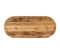 QJBSAVVA Plateau de table 120 x 50 x 3,8 cm - Ovale - En bois de manguier massif - Plaque de rechange pour table à manger et bureau - Plaque en bois rustique naturel - Pièce unique pour meubles de