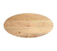 QJBSAVVA Plateau de table - 120 x 60 x 4 cm - En chêne massif - Ovale - Pour table basse, table d'appoint ou bricolage - Meulage fin - Grain naturel
