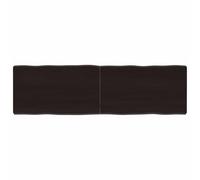 QJBSAVVA Plateau de Table en Bois de Chêne Massif Foncé 140x40 cm, Dessus de Table Pliant avec Bordures Vives Naturelles pour Table à Manger, Bureau, Bar et Console