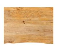 QJBSAVVA Plateau de Table en Bois de Manguier Massif 70x60x3,8 cm, Dessus de Table Rustique à Bord Vivant Unique pour Table Basse, Table à Manger, Bureau et Usage Commercial