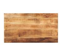 QJBSAVVA Plateau de table en bois massif 110 x 70 cm, rectangulaire en bois de manguier rugueux, plaque de rechange rustique pour table à manger ou bureau, 2,5 cm d'épaisseur, bois naturel