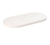 QJBSAVVA Plateau de table ovale en pin massif - 80 x 40 x 2,5 cm - Blanc laqué - Pour tables basses, tables d'appoint, tables de console, restauration et projets de bricolage