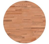 QJBSAVVA Plateau de table rond Ø 50 x 1,5 cm, bois de hêtre massif laqué, plaque de rechange pour table d'appoint, table basse et table de bar, plateau de table en bois durable pour projets de meubles