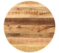 QJBSAVVA Plateau de table rond - Diamètre : 90 x 2,5 cm - En bois de manguier massif - Plateau de rechange rustique pour table à manger, table de cuisine ou table basse - Plateau en bois naturel avec