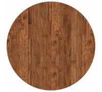 QJBSAVVA Plateau de Table Rond en Chêne Massif Ø 70 x 2,5 cm, Plateau Supérieur Réversible Marron Clair pour Table de Cuisine, Salle à Manger, Salon et Bureau