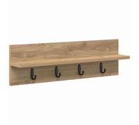 QJBSAVVA Porte-Manteau Mural Chic en Bois d'Ingénierie Chêne Artisanal, Patère Murale à Crochets pour Entrée et Couloir, Meuble de Rangement Gain de Place Moderne, 60 x 10,5 x 18 cm