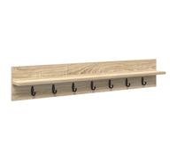 QJBSAVVA Porte-Manteau Mural en Bois d'Ingénierie Chêne Sonoma, Patère Moderne 100 cm avec Crochets pour Entrée, Couloir et Vestiaire, Design Épuré et Solution de Rangement Gain de Place
