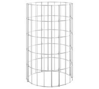 QJBSAVVA Poteau à Gabion Circulaire en Acier Galvanisé Ø30x50 cm, Colonne de Jardin pour Bordure de Plantes et Aménagement Paysager, Panier à Pierres avec Maille 10x5 cm